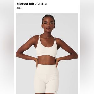 Alo Yoga Ribbed Blissful bra - size M - ivory